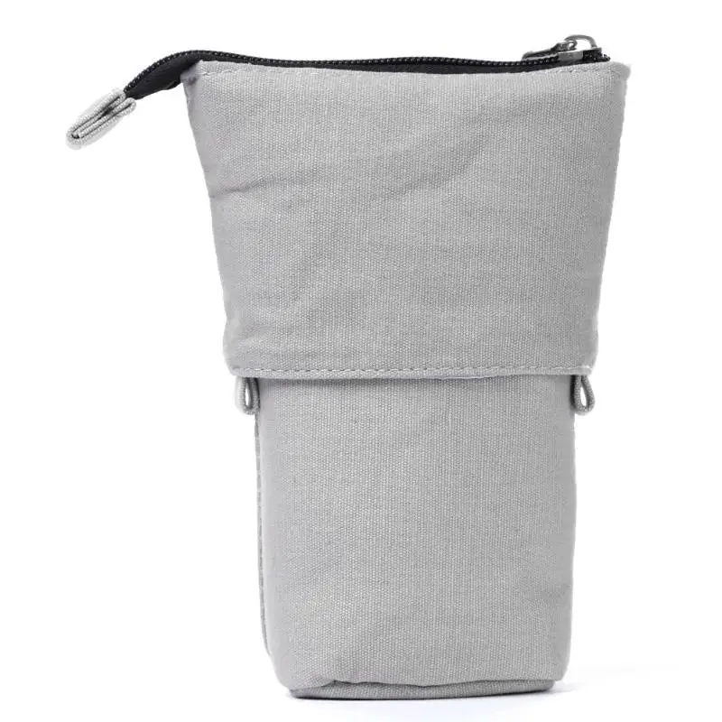 Simple Canvas Cotton Linen Candy Color Cat Stationery Cosmetic Wallet Bag Pen Container Pencil Cases Storage Bag Gifts for Child