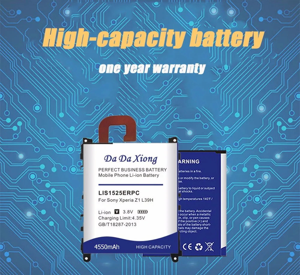 Da Xiong 4550 мАч LIS1525ERPC литий-ионный аккумулятор для телефона sony Ericsson Xperia L39h Xperia Z1 L39 C6902 C6903 C6916 C6943 и т. Д