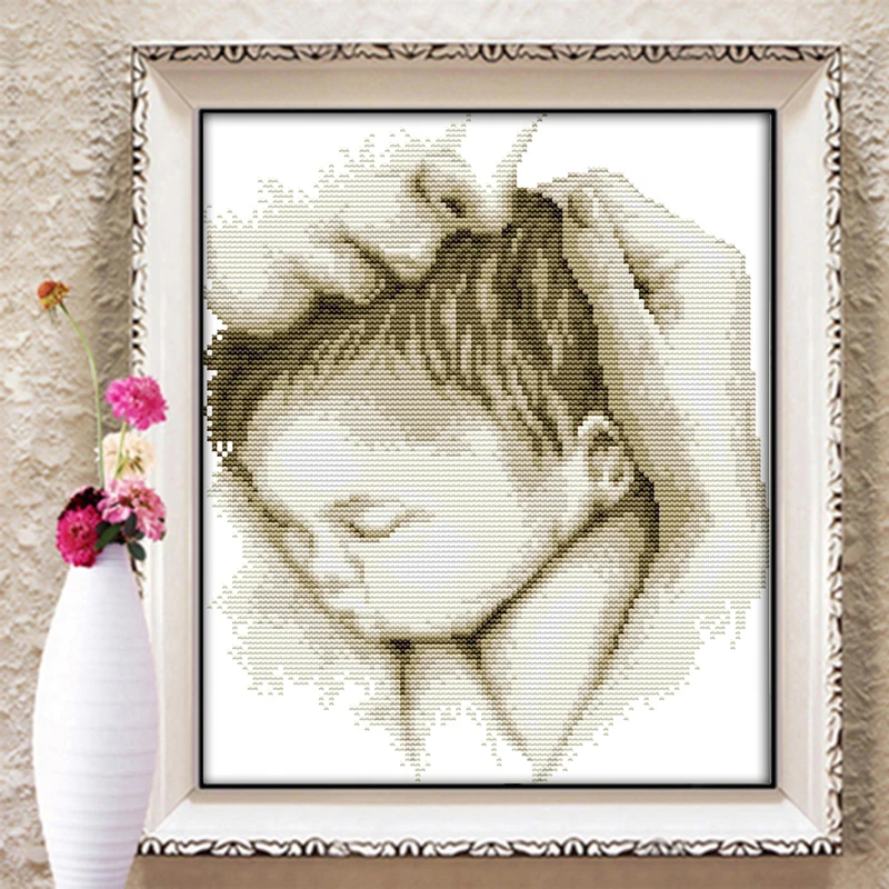 

Joy Sunday Baby cross stitch kits mother's arms character Chinese embroidery counted needleworks decoracions for Children's room