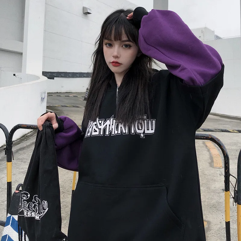 Focal20 уличная Harajuku письмо лоскутное толстовки с капюшоном Поддельные 2 шт. женские толстовки свободные осенние женские пуловеры Топы