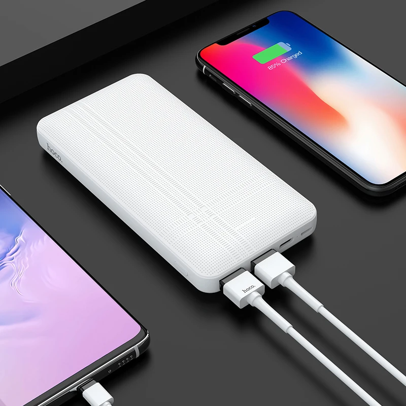 HOCO 10000mAh Dual USB Power Bank External Power Batteries Portable Phone Charger With LED Light for iPhone X XS Samsung xiaomi HOCO 10000mAh Dual USB Power Bank External Power Batteries Portable Phone Charger With LED Light for iPhone X XS Samsung xiaomi
