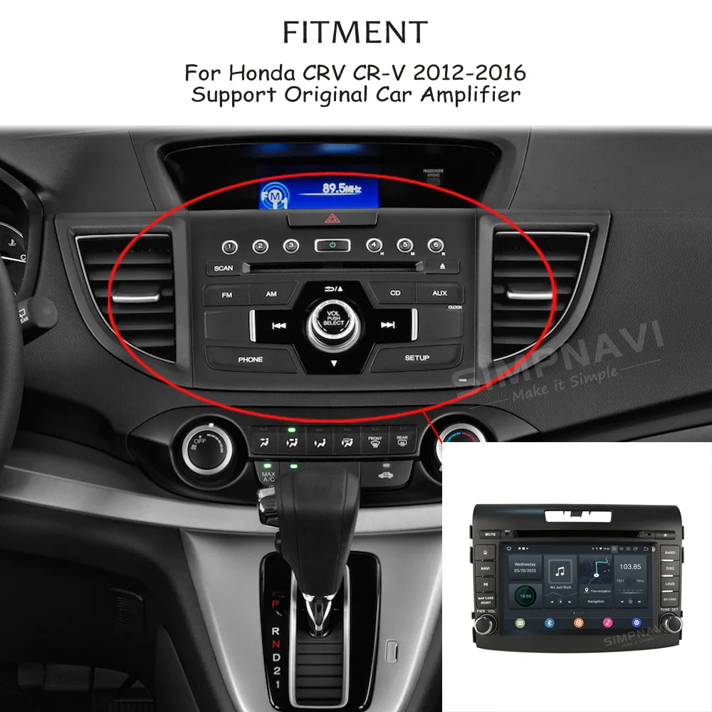 7 дюймовый IPS автомобильный DVD на основе Android для Honda CRV встроенный в Carplay DSP 4 + 64 Гб