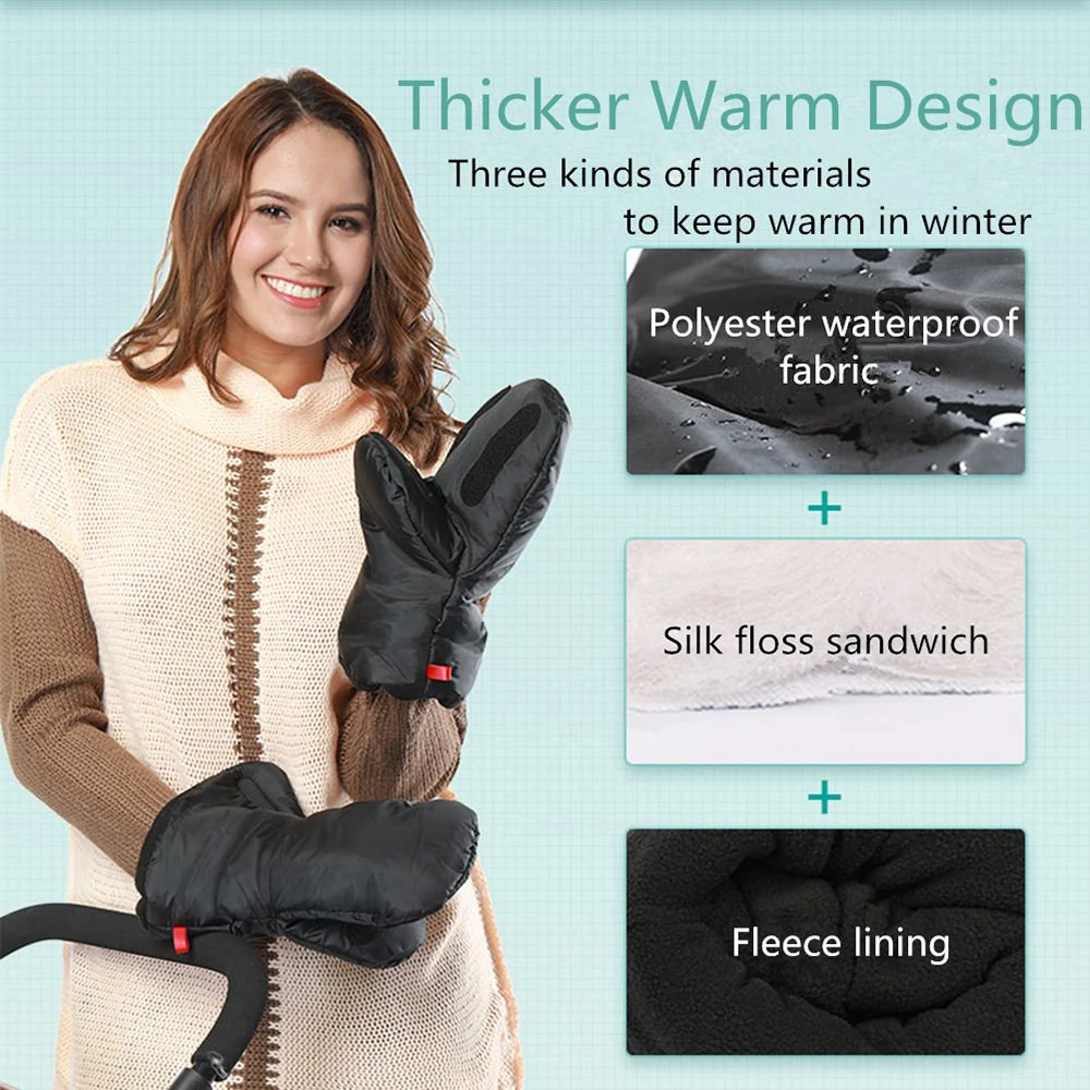 Водонепроницаемые перчатки для рук, зимний теплый для детской коляски, варежки, высокое качество, удобные, прочные, для спорта на открытом воздухе, аксессуары, теплые перчатки