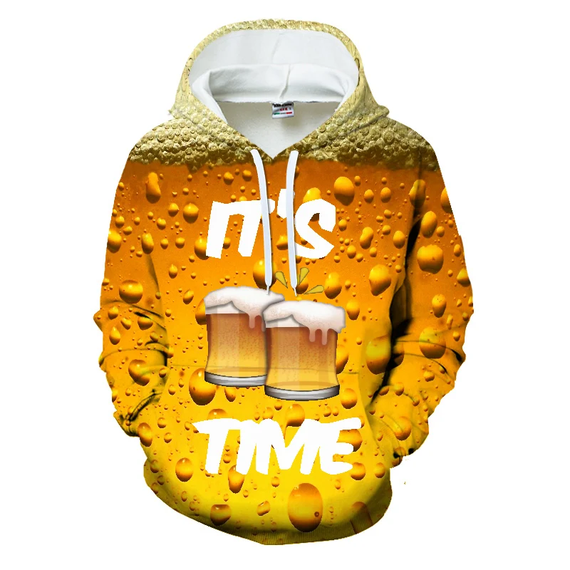 

2020 Fashion 3D Beer Hooded Pullover