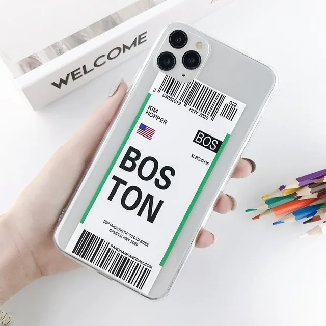 Moskado чехол с воздушным давлением для iPhone 11 X XR XS Max воздушный билет штрих-код этикетка мягкий термополиуретановый чехол для iPhone 6 6S 7 8 7Plus - Цвет: AC8873