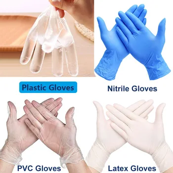 

50pcs Latex Gloves white Household Dishwashing Kitchen safety Allergy Free Transparent Vinly gloves Disposable Nitrile Gloves