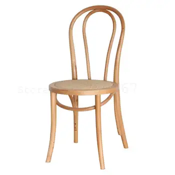 

American Retro Dining Chair, Desk Chair, Northern Europe Solid Wood Coffee Chair, Round Back Rattan Chair, Tea Room Chair, Sonet
