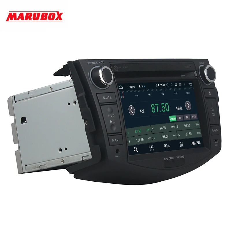 Штатная магнитола для Toyota RAV4, Vanguard, MARUBOX KD7606,Штатное головное устройство для Тойота RAV4 2005-2013, Android 9.0,Восьмиядерный процессор,встроенный DSP,IPS экран,Оперативная 4GB, Встроенная 64GB