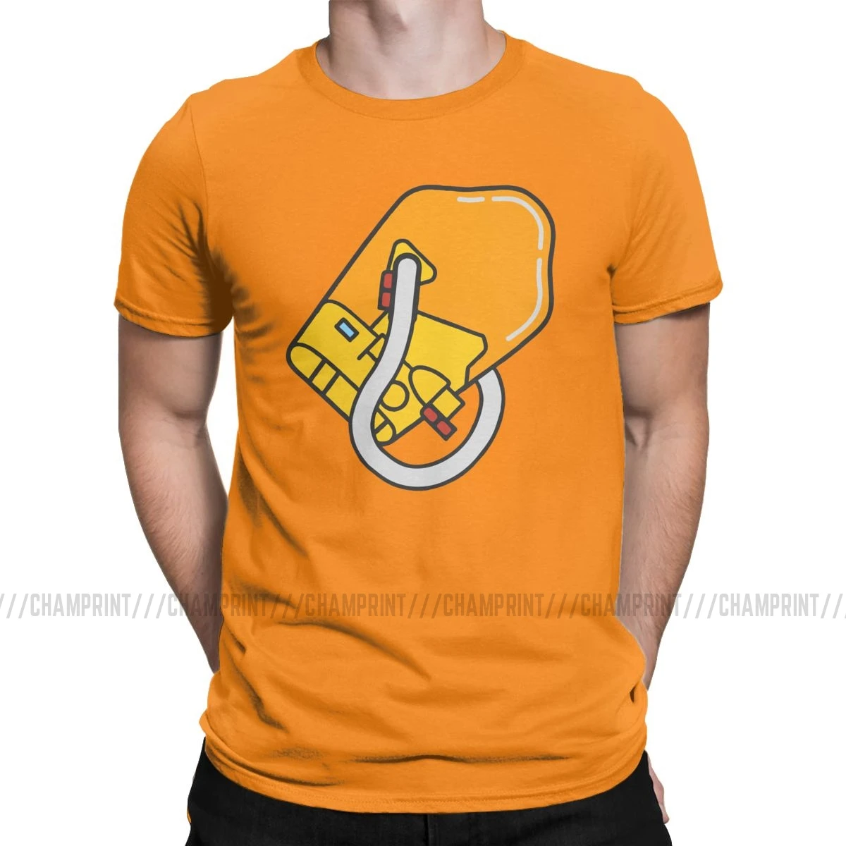 Мужская Футболка Death Stranding BB Pod, одежда из чистого хлопка, Повседневная футболка с коротким рукавом и круглым вырезом, футболка с уникальным дизайном - Цвет: Оранжевый