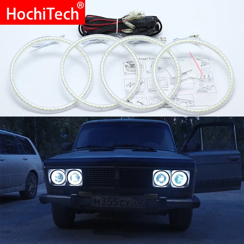 Для Lada ваз 2106 1976 1997 1998 1999 2000 2001 супер яркий белого цвета 3528 SMD комплект светодиодов «глаза ангела» дневные ходовые огни светильник дневные ходовые огни