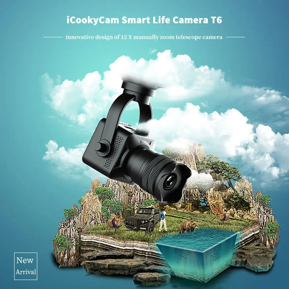 T6 Wi-Fi IP камера Smart 720P батарея Камера 12X зум точка доступа наблюдения движения-обнаружения ночного видения детский спящий монитор