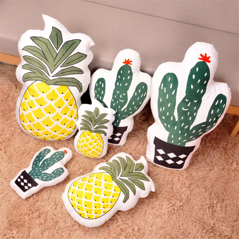 Подушка детская мягкая плюшевая в форме ананаса кактуса 1 шт.|cushion stuffing|cactus pillowpillow