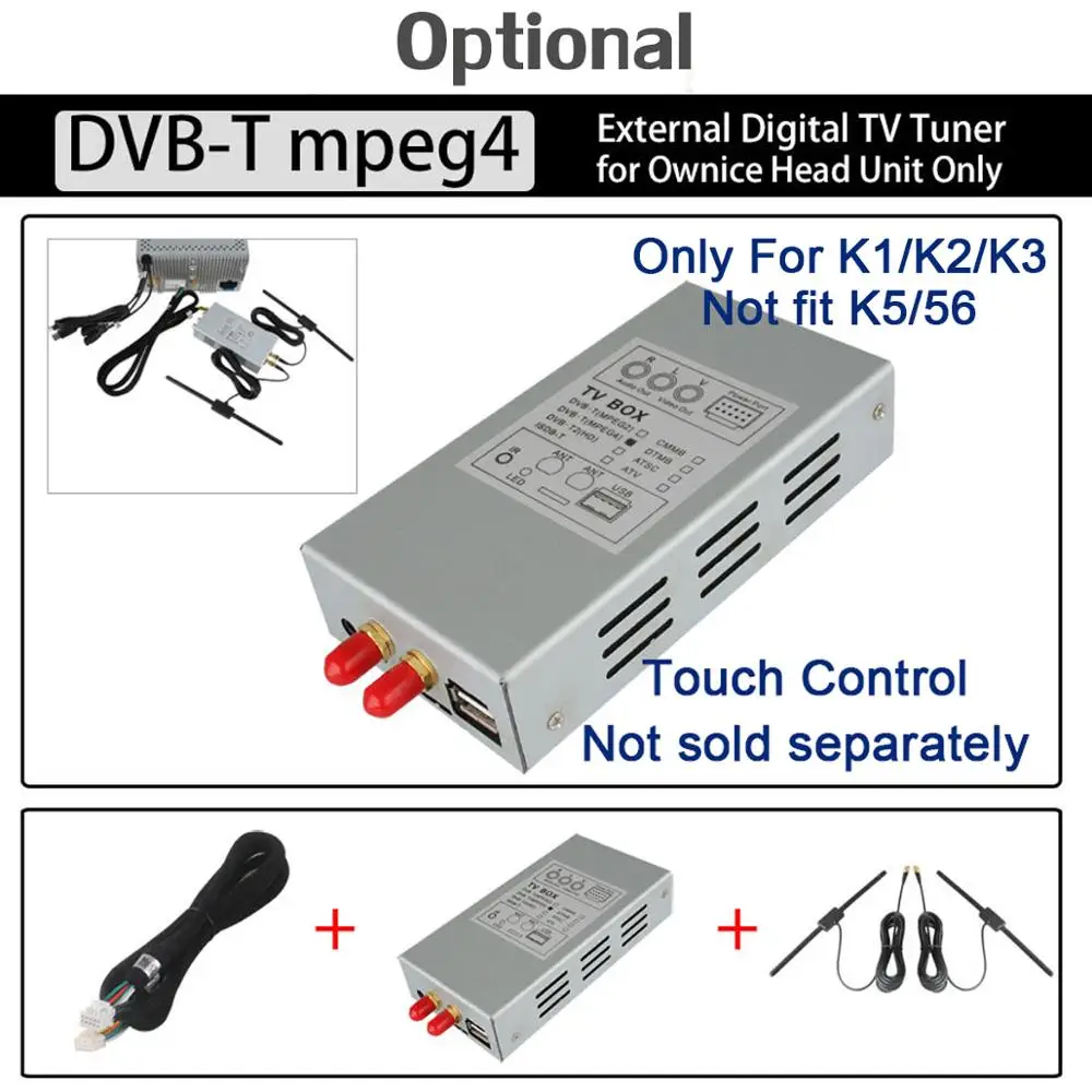 Ownice K1 K2 K3 K5 K6 дополнительная стоимость для CarPlay DAB DTV OBD ADAS TPMS Android DVD продается только с автомобильным dvd вместе - Название цвета: DVB-MPEG4-TV BOX