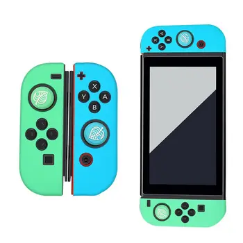 

1 Set Cute Soft Durable Non-slip For Nintendo Switch Joy-con W/ Leaf For Animal Crossing Silicone Game Gamepad Protective Cover