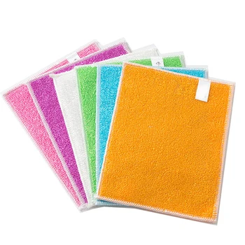 

High Efficient Anti-grease Color Dish Cloth Bamboo Fiber Washing Towel Magic Kitchen Cleaning Wiping Rags cn