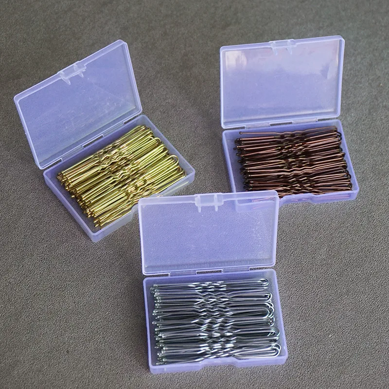 50pcs/Box Metal U Shaped Hair Clips Wedding Studio Bridal Bobby Pins Alloy Waved Hairpins For Woman Hairstyle Tool Accessories hair accessory hair clip pearl hairpins jewelry accessories bridal headwear