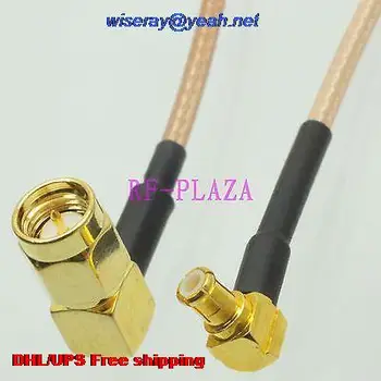 

DHL/EMS 100 pcs Cable 6inch MCX male right angle to SMA male 90 degree angle RG316 RF Pigtail jumper cable -A2