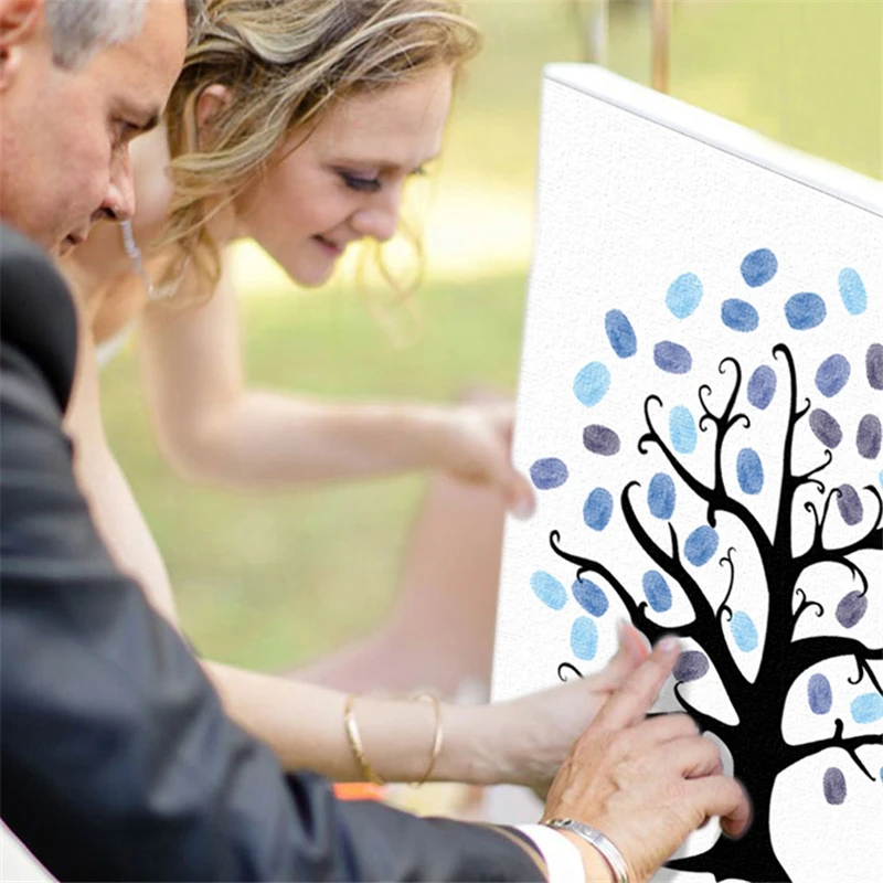 Пользовательское имя Дата свадебное украшение гостевая книга для знак отпечатки пальца свадебные подарки для гостей отпечаток пальца дерево живопись Вечерние