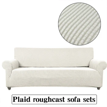 

Universal Waterproof Couch Covers Polar Fleece Sofa Cover Solid Color Elastic Slipcover Non-slip Full Wrap Sofa Seat Covering