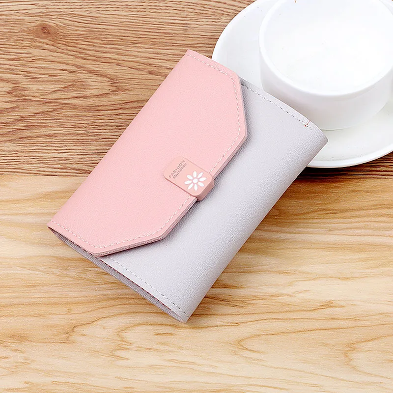 

Wallet Women's Short Wallet Korean-style Contrast Color Simple Cool Carrying Mini Purse Small Wallet