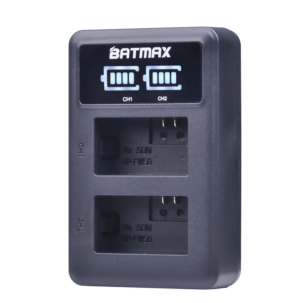 Batmax NP-FW50 NPFW50 Батарея+ светодиодный Dual USB Зарядное устройство для sony Alpha a6500 a6300 a7 7R a7R a7R II a7II NEX-3 NEX-3N NEX-5