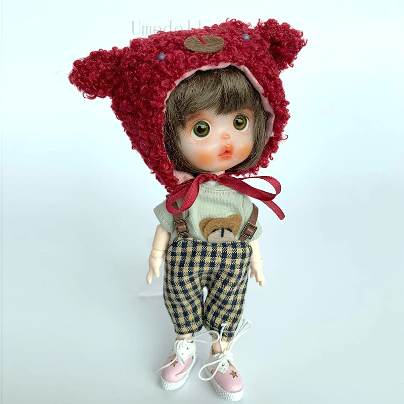 1 шт. прекрасный ручной работы мини медведь шляпа для OB11, 1/12 BJD, Holala Кукла Одежда Аксессуары