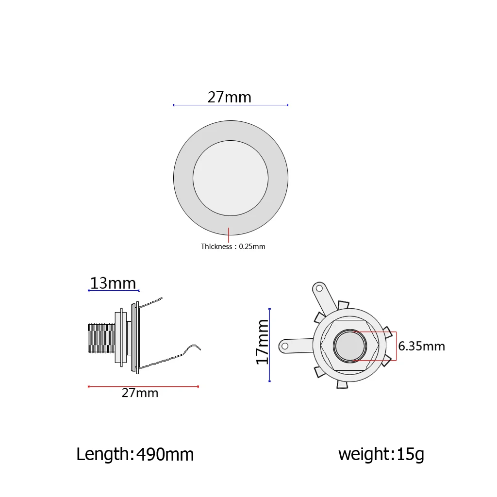 Pre-wired Piezo Pickup Drum Trigger Transducer for Cigar Box Guitar Replacement
