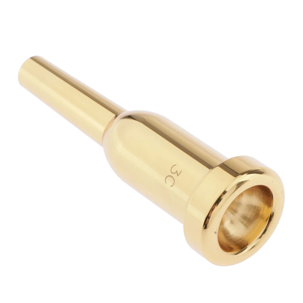 Trumpet Mouthpiece 3C Replacement Musical Instruments Accessories, Gold Plate, Heavy Type