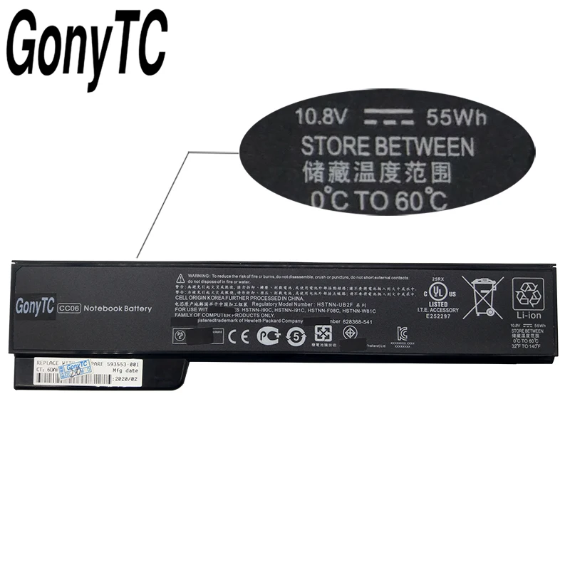 GONYTC CC06 оригинальный ноутбук Батарея для HP ProBook 6360b 6460b 6470b 6560b 6570b elitebook 8460p 8470 8460W HSTNN