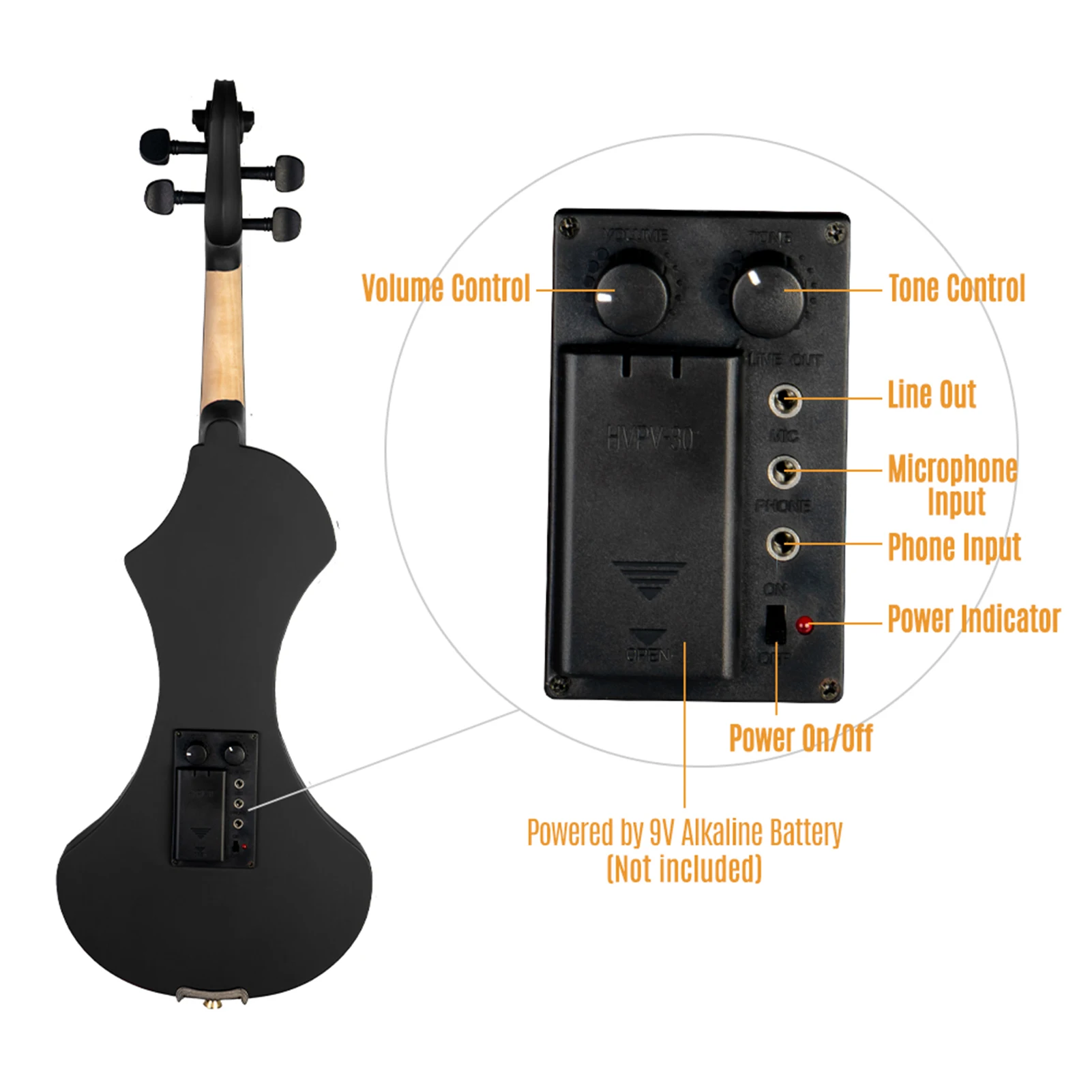 Ammoon 4/4 Full Size Electric Violin elektrische Violine