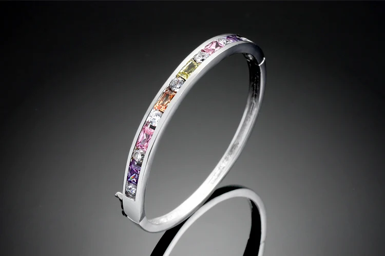 Бренд 925 пробы серебряный браслет для женщин Цвет Кристальный Серебряный браслет браслеты с кристаллом браслет роскошные серебряные ювелирные изделия