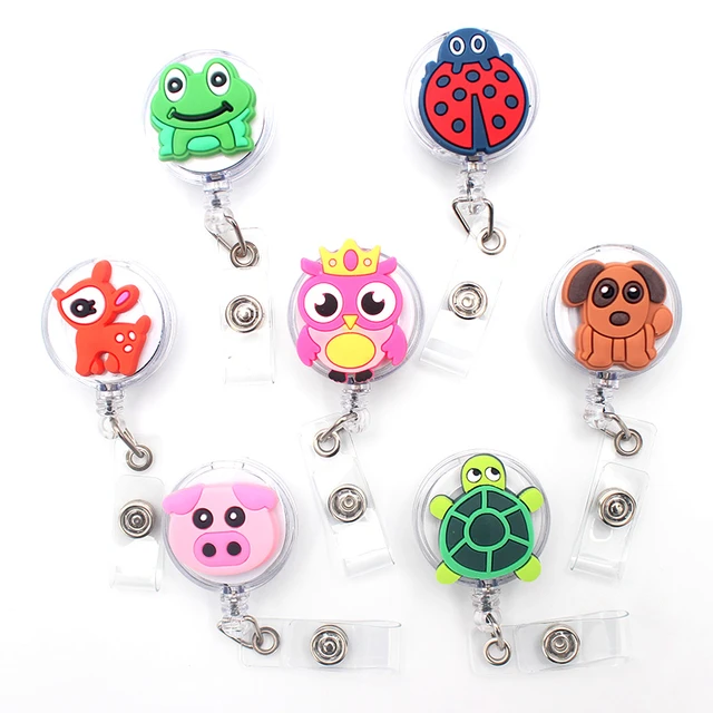 Cute Frog Ladybird Dog Animals Retractable Pull Nurse Students Badge Reel ID  Lanyard Name Tag Card