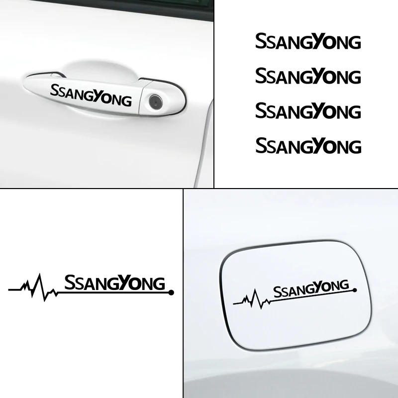 

New Heart Car Decal Sticker Styling Windows Door Decoration For Ssangyong kyron rexton korando actyon accessories