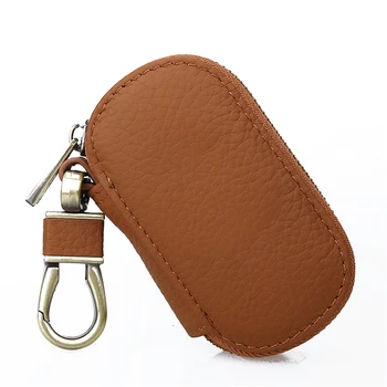 

KUKAKEY Mini Bag Zipper Key Cover Leather Key Wallet Men Women Zipper Car Key Case Cover For Nissan Qashqai Juke Note Almera
