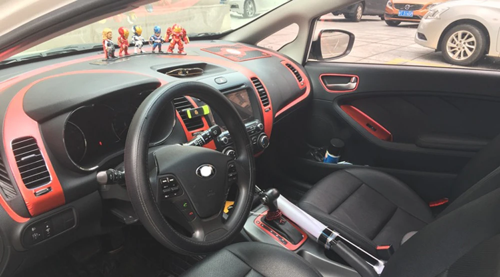Самоклеющиеся автомобильные наклейки из углеродного волокна для Kia K3 2012-, виниловые автомобильные наклейки и наклейки, аксессуары для стайлинга автомобилей