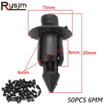

50Pcs/Set Black 6mm Nylon Auto Fastener Car Clips Fender Bumper Shield Retainer Plastic Rivets Fit For Ford fit for Chrysler