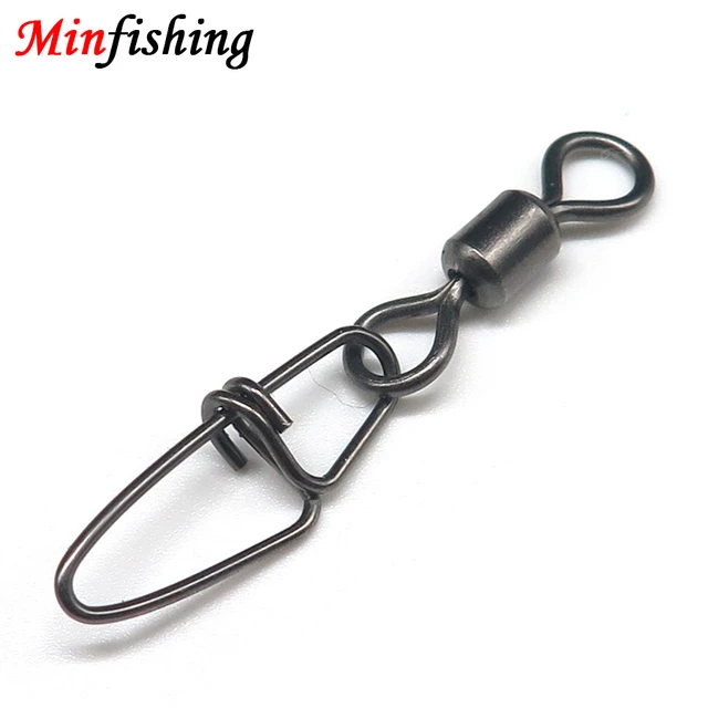 Minfishing 25 Pcs/Lot Stainless Steel Fishing Swivel Snap with
