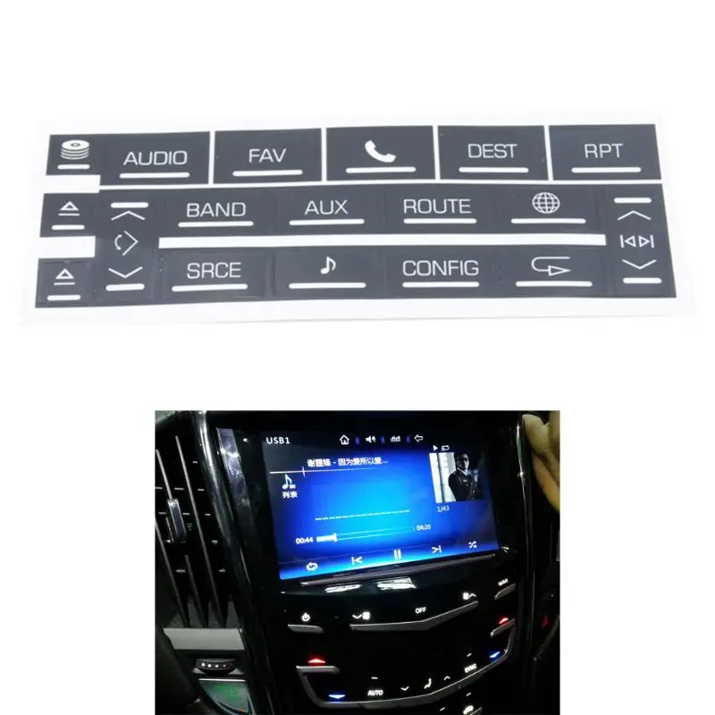 

Stereo Radio Navigation Button Repair Decals Sticker For 07-14 Cadillac Escalade