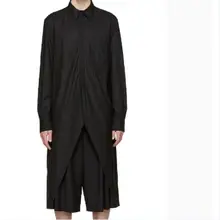 Новинка, мужские европейские рубашки средней длины с длинными рукавами, Мужская свободная мода, весна-осень, индивидуальная Мужская одежда, уличная одежда