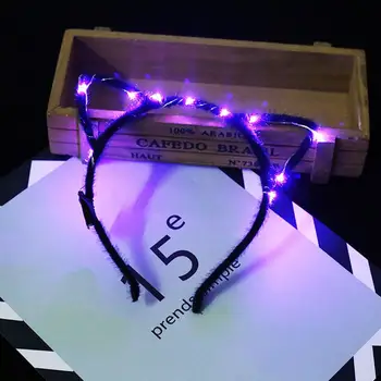 

Cat Ears Hair Hoops Hair Hoops Light LED Hair Hoops Party Bar Headband Multicolor Flashing Women Fashion