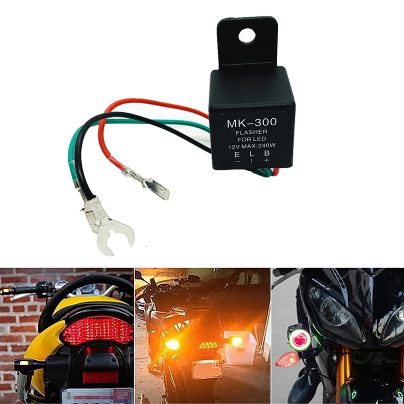 Универсальный мотоцикл части светодиодный мигающий светильник 3 Pin DC 12V указатель