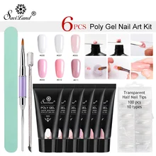 Saviland 10 шт полигель лак для ногтей набор полигель Быстрый строительный расширение камуфляж УФ кисть для ногтей