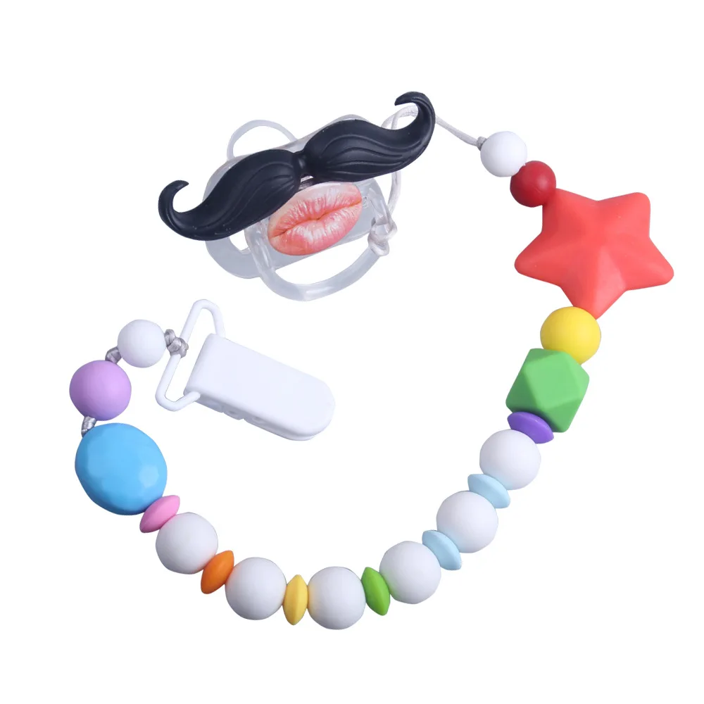 

Mom And Baby Product Infant Food Grade Silicone Nipple Pacifier Clip Children Pacifier Strap Feeding Tableware