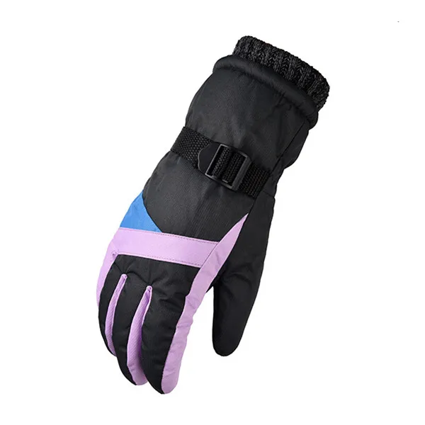 gray with pink New Waterproof Winter Warm Gloves Windproof Outdoor Gloves Thicken Warm Mittens Touch Screen Gloves Unisex Men Cycling Glove - Цвет: gray with pink
