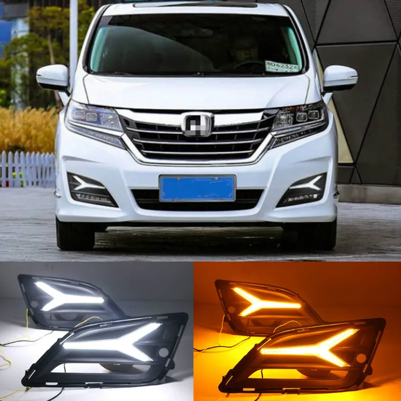 

1set For honda elysion 2016~2019 daytime Light car accessories LED DRL headlamp for elysion fog light car headlight