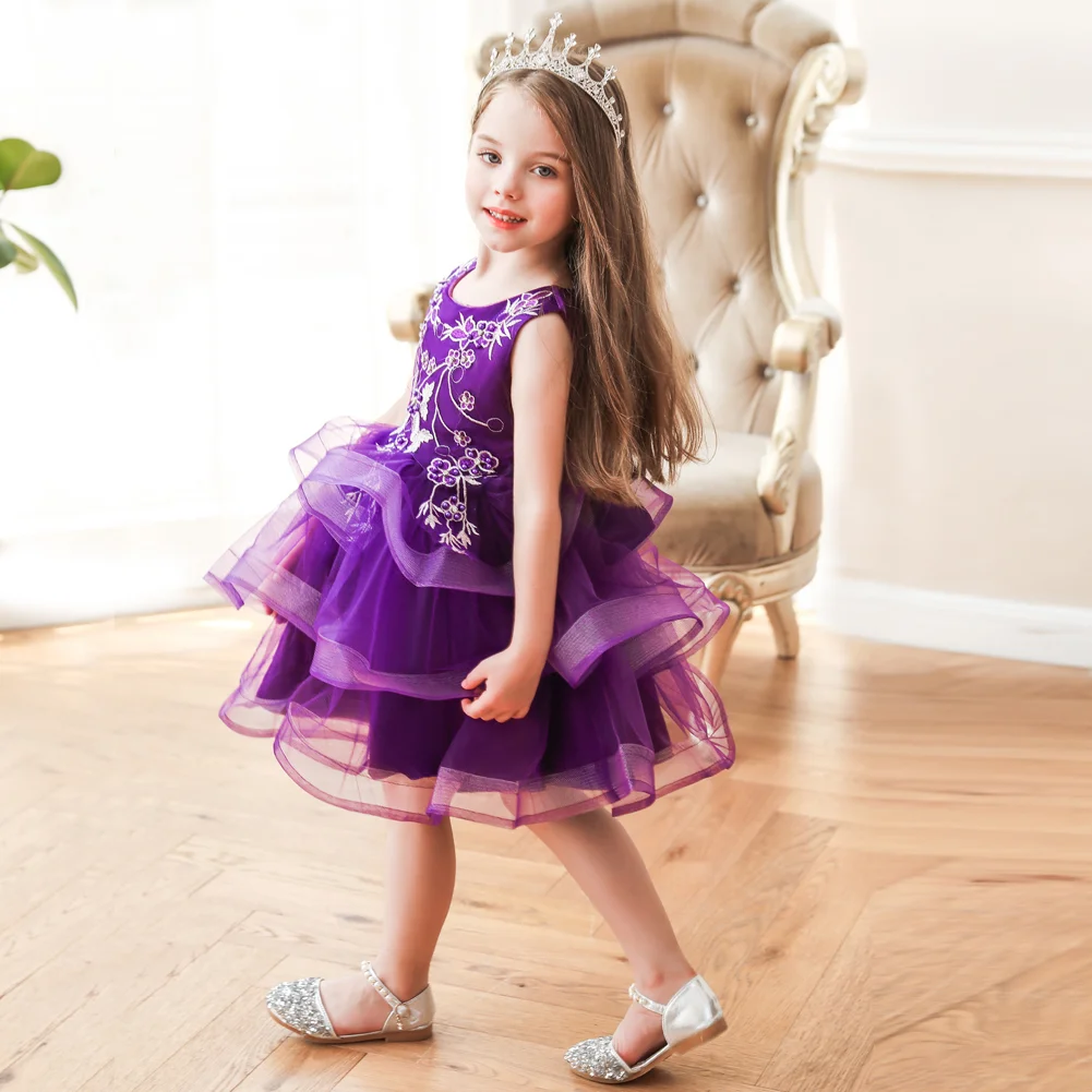 

Tulle Princess Dress Flower Girls Wedding Bridesmaid Dresses for Kids Cute Girls Dress for First Communion Birthday Photography