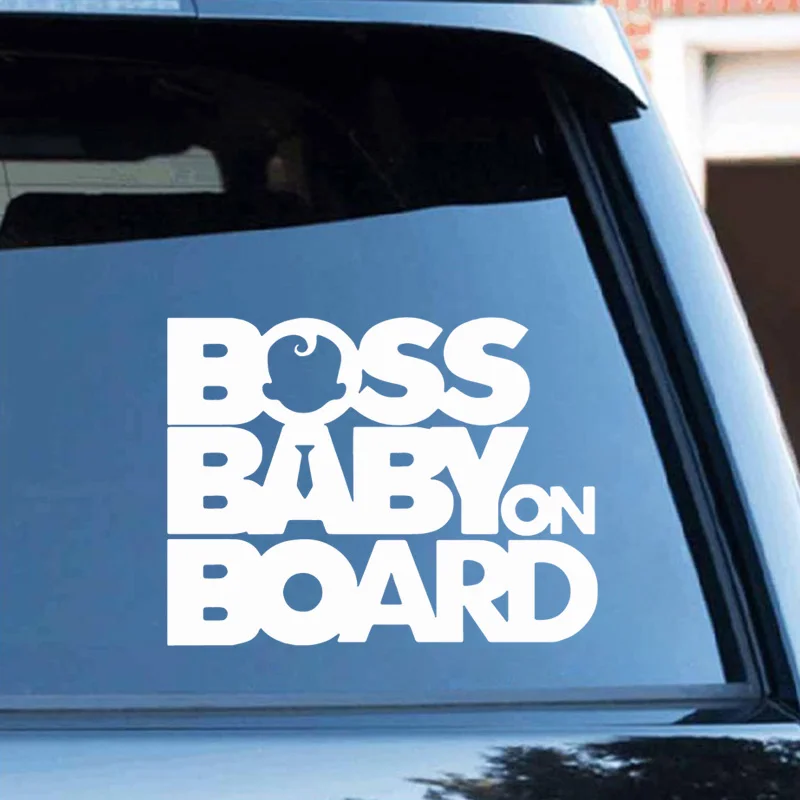 

Free Shipping Boss Baby On Board Car Stickers Funny Cars Decal Weatherproof Auto Cartoon Car-Styling Auto Accessories