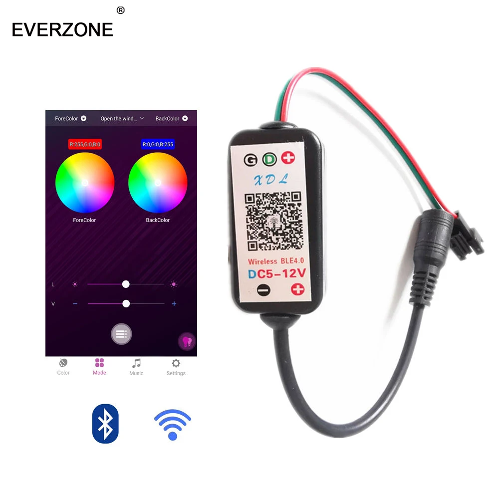 

DC5-12V Bluetooth Music Smart Magic Color WS2812B WS2811 LED Strip Controller