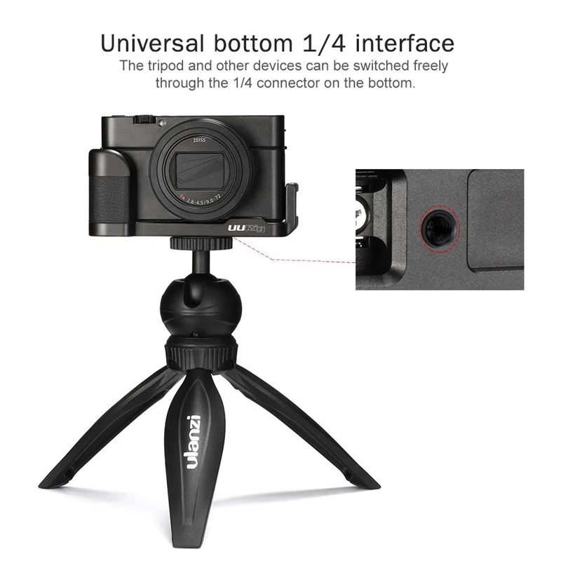 Abkt-uurig R017 микрофон L типа ручка для sony RX100 VII/M1-M6 алюминиевый L кронштейн пластины для микрофона светодиодный светильник видео