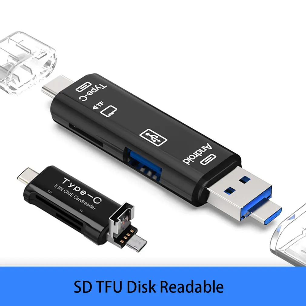 3.1Type-C 5-In-1 Mobile Phone Card Reader Dual-Use Card Reader Otg Multi-Function Card Reader Tf Card Reader